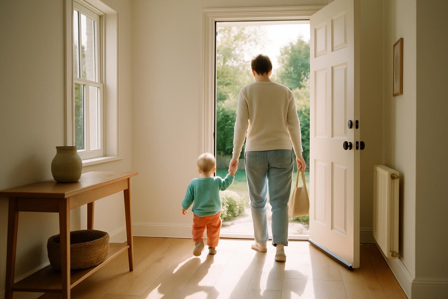 You and your toddler stepping out for a short first outing during potty training
